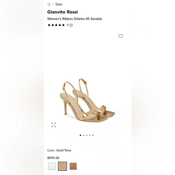 Gianvito Rossi Metallic Gold Heels - Picture 8 of 16